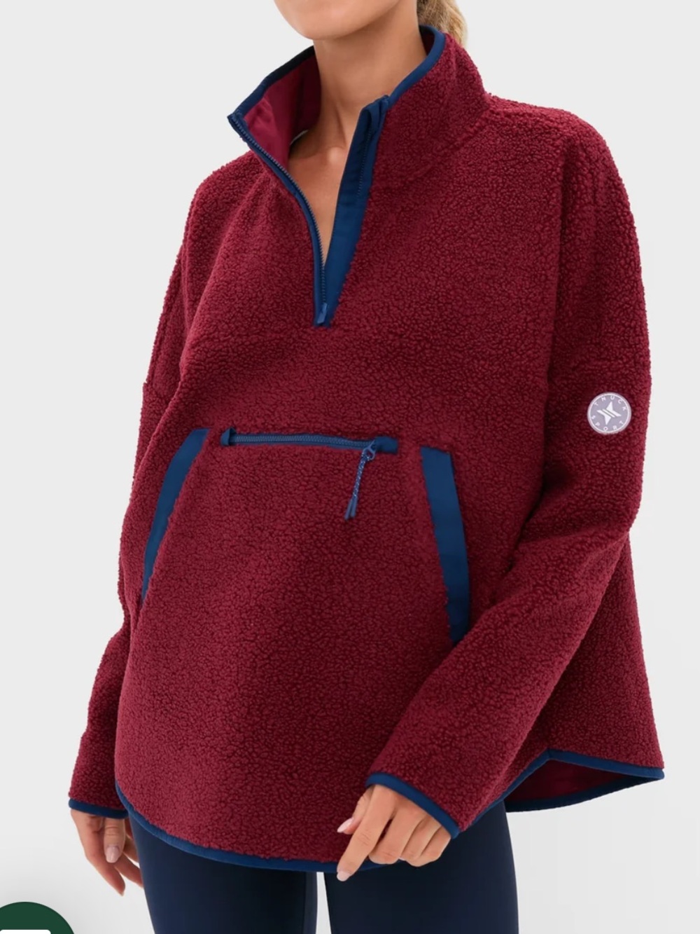 Tuckernuck TNUCK SPORT Cabernet Fleece Cady Quarter Zip M/L